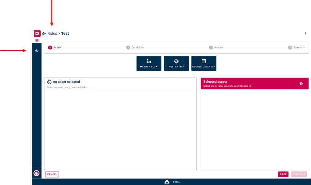 Buttons to view list of rules while user's navigating the
tool